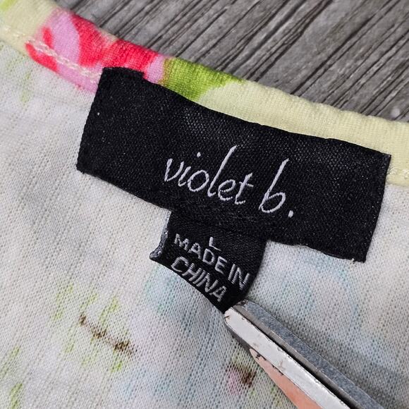 Violet B Yellow Floral Print Sleeveless Fit & Flare Dress - Picture 3 of 6